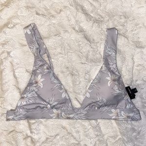 Pac Sun LA Hearts Purple Floral Bikini Top